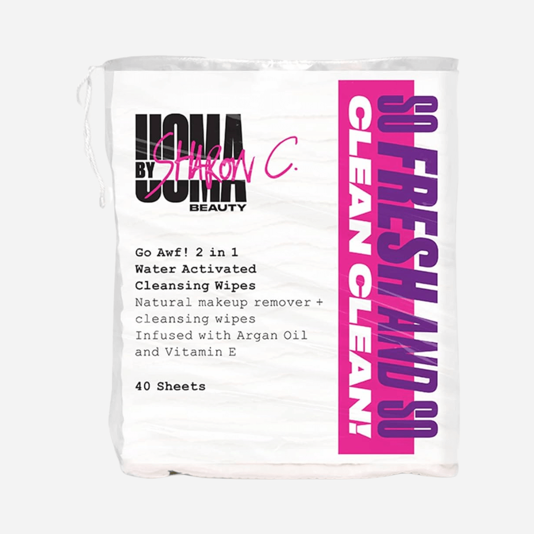 UOMA by Sharon C 2-in-1 Water Activated Cleansing Makeup Wipes