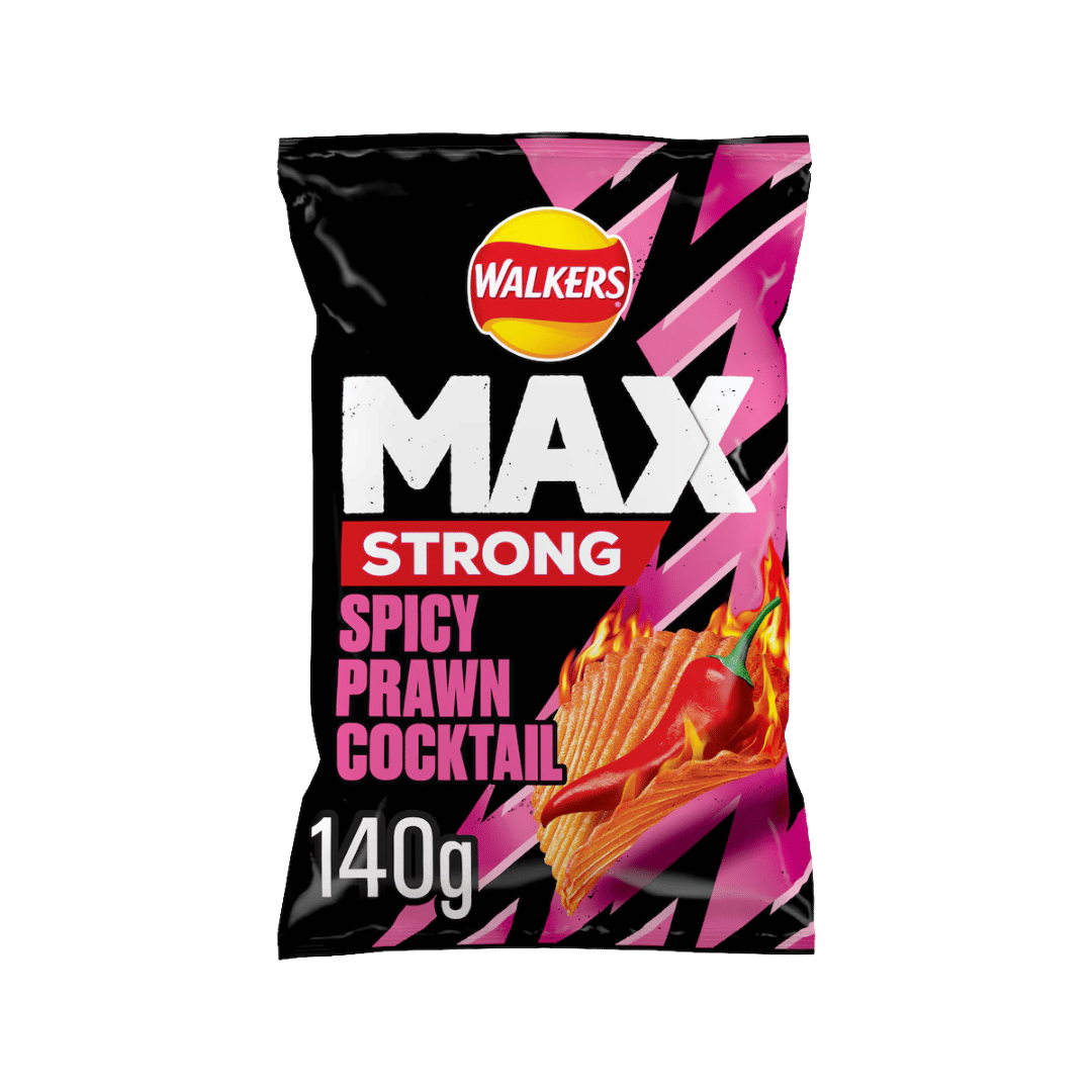 Walkers Max Strong Fiery Prawn Cocktail Sharing Bag Crisps