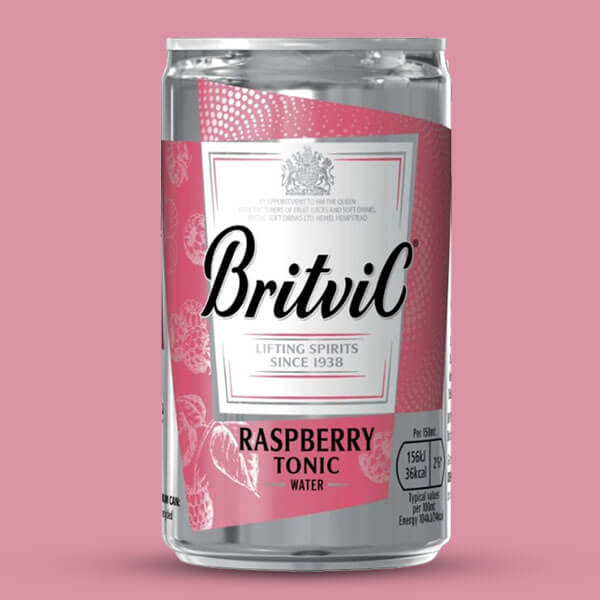 24 x Britvic Raspberry Tonic Water 150ml Miniature Cans Discount Dragon