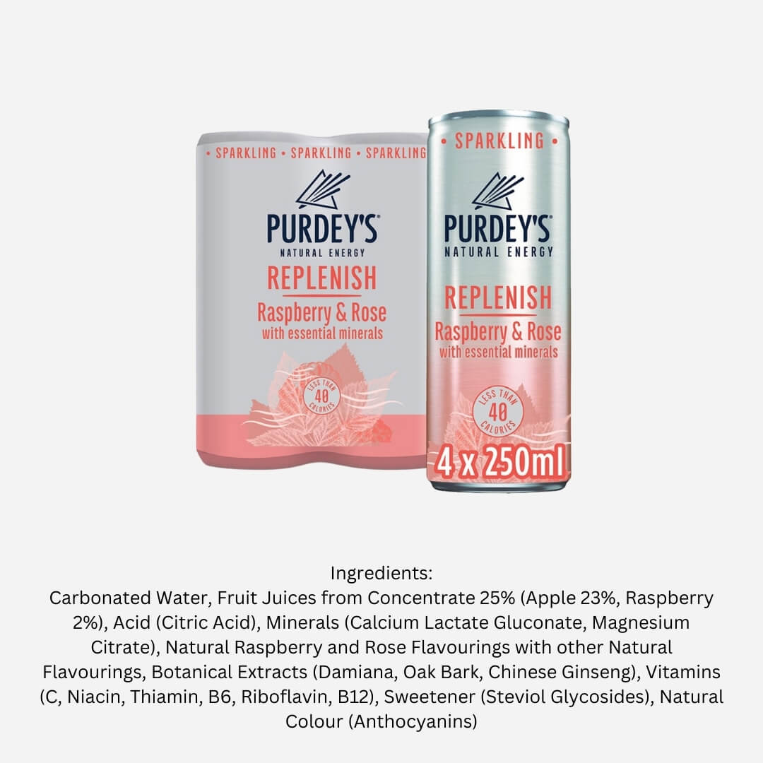 Purdey's Rejuvenate Natural Energy Drink 12 x 250 ml Cans
